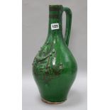 A Cannakale green ewer, 19th century height 39cm