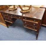 An early Victorian mahogany desk W.122cm