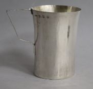 A stylish planished silver christening mug, A.W.J. Edinburgh, 1943, 84mm.