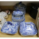 A quantity of Spode blue and white dinner wares