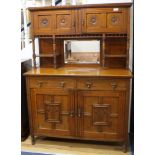 A late Victorian aesthetic movement oak dresser W.122cm.