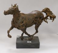 A resin horse sculpture