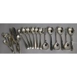 A small quantity of small silver flatware including two sets of six spoons, 9.5 oz.