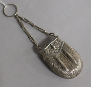 A Scottish silver miniature sporran vesta case?, Mackay & Chisholm Edinburgh, 1881, 57mm.