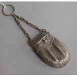 A Scottish silver miniature sporran vesta case?, Mackay & Chisholm Edinburgh, 1881, 57mm.