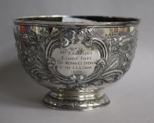 An Edwardian silver rose bowl, Charles Stuart Harris & Sons, London, 1904, 15.9cm, 8.5 oz.