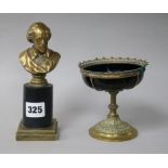 A Shakespeare bust and a Limoges enamel tazza