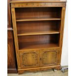 A yew open bookcase W.81cm