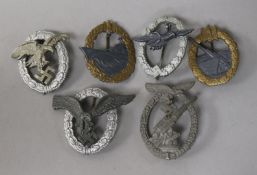 A group of German badges