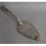 A Victorian silver presentation trowel, Francis Higgins II?, London, 1868, 30cm.