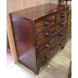 A Victorian mahogany five drawer chest W.106cm