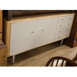 A 1960's Hille's beech and composition veneered sideboard W.183cm