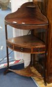 A Regency mahogany corner washstand W.68cm