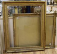 Two gilt picture frames, apertures 95 x 76cm and 78 x 93cm