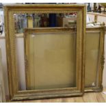 Two gilt picture frames, apertures 95 x 76cm and 78 x 93cm