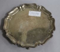 A 1940's silver salver, 20.7cm, 10.5 oz.