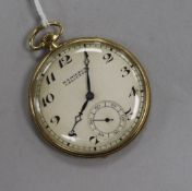 An 18ct gold dress pocket watch, retailed by Hamilton, Calcutta.