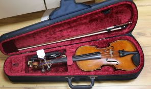 A half size French Violin c.1890-1900, back 12.5 inches