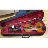 A half size French Violin c.1890-1900, back 12.5 inches