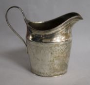 A George III silver cream jug, London, 1801, 11.8cm, 4.5 oz.