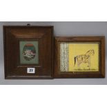 Two Indian erotic miniatures largest 16 x 11.5cm