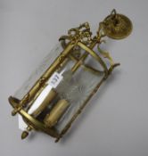 A French brass hall lantern length 50cm