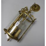 A French brass hall lantern length 50cm