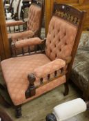 A late Victorian mahogany armchair