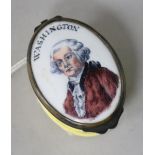 A Bilston enamel box, Geo. Washington