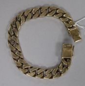 A heavy early 1980's 9ct gold curblink bracelet, approx. 20cm.