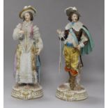 A pair of Sitzendorf figures height 31cm