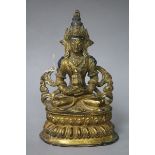 A bronze figure of Green Tara