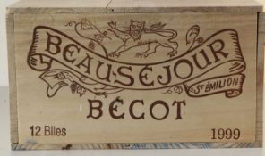 A case of twelve bottles of Chateau Beau-Sejour Becot, 1999.