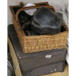 A leather travel case and mixed plate etc