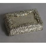 A William IV silver snuff box, by Nathaniel Mills, Birmingham, 1834, 85mm.