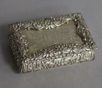 A William IV silver snuff box, by Nathaniel Mills, Birmingham, 1834, 85mm.