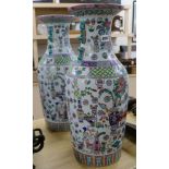 A pair of large Chinese famille rose vases height 56cm