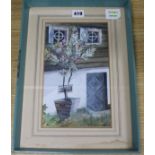 Eileen Greenwood, watercolour, 'Wine cellar door, Graz' signed and dated lower right 1952.