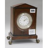 A mahogany cased Palais Royal No.122 mantel clock with silvered dial "Griebel"