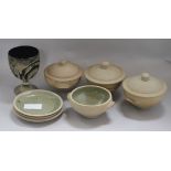 A group of St Ives pottery casserole pots and dishes