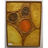 J.M. Cashman, two oils on board, abstracts, one signed and dated '75, 45 x 113cm and 57 x 42cm