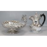 A silver plated 'squirrel' sweet dish and a coffee pot dish diameter 23cm