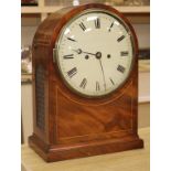 A twin fusee mahogany bracket clock width 27cm height 37cm