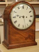 A twin fusee mahogany bracket clock width 27cm height 37cm