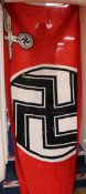 A German WWII large barracks battle flag (with maker's name, some damage)