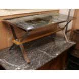 A tile top coffee table W.106cm
