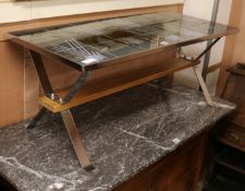 A tile top coffee table W.106cm
