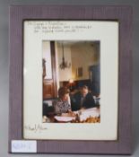 A signed photo of Margaret Thatcher and Michael Aitken