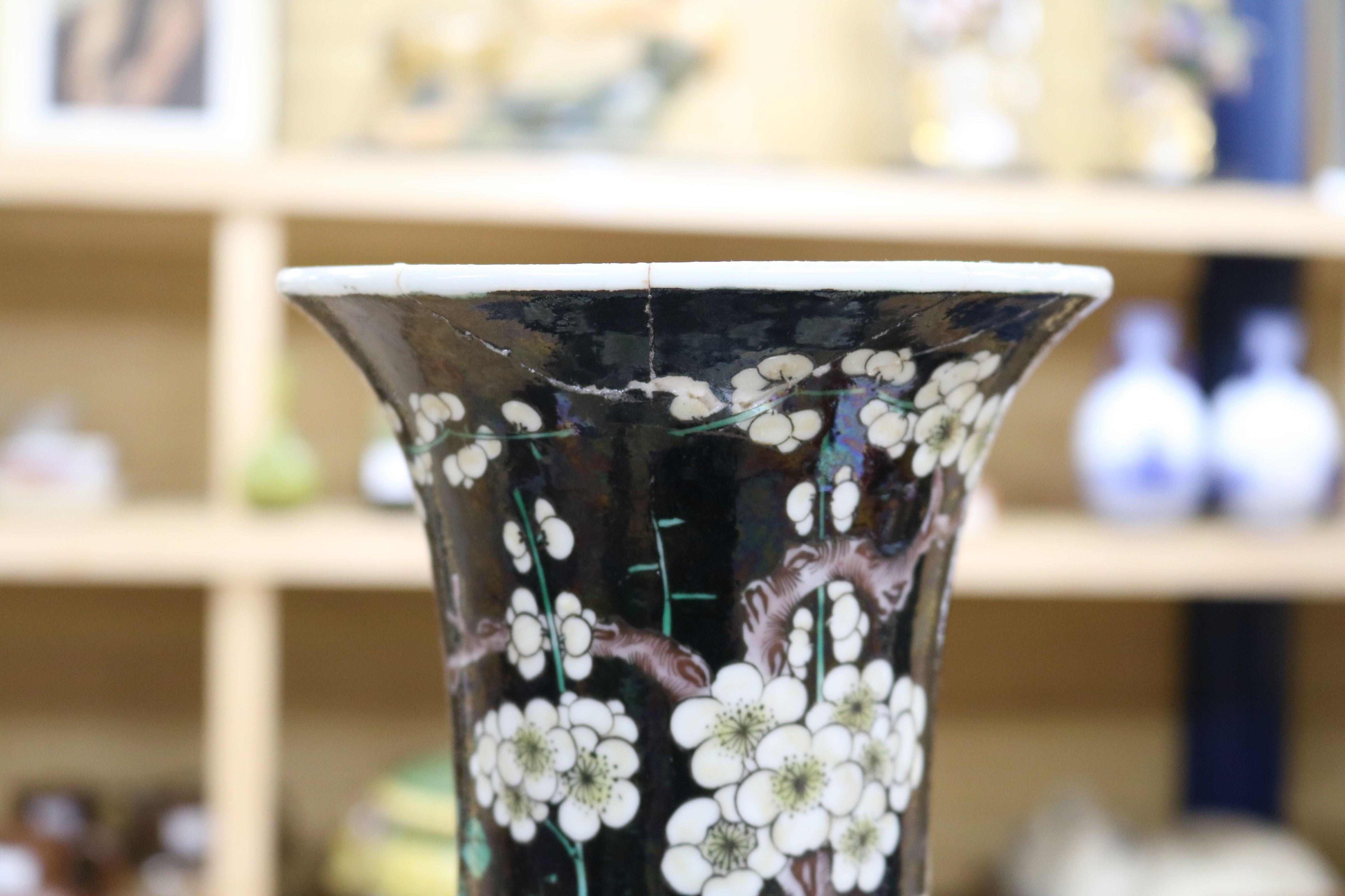 A Chinese famille noire vase height 62cm - Image 2 of 6