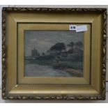 Charles Martin Hardie, oil on panel, Rosyth Castle, initialled, 21 x 26cm